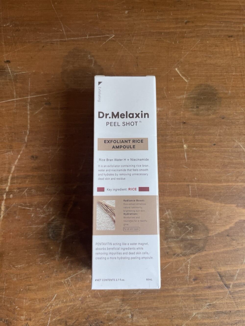 Dr Melaxin Peel Shot Rice Exfoliating Face Ampoule 80ml Korean Skincare New